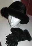 Mink Hat & Mink Trim Leather Gloves