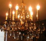 Double Light 5-arm Crystal Prism Chandiler.