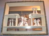 One of Seven Mid-Century Mirrored Shadow Box What-Not shelf