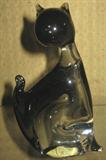 Murano Deco style blown sculptured art glass cat.