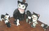 JAPAN Cat Figurines with Rhinestone Decorations