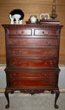 Beautiful Antique Mahogany Chest on CHest on Cabriole Legs with Claw-and-ball Feet.