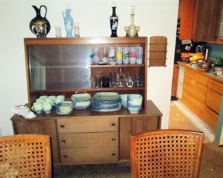 Dining Room Left:  Nice Dish Set, China Cabinet, Seattle World's Fair Glasses