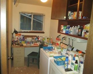Laundry Room:  Tons of Cleaning Stuff & Bath Stuff