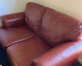 Leather loveseat
