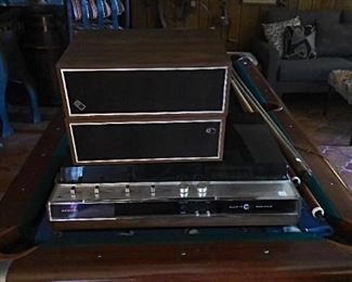 vintage record and cassette player