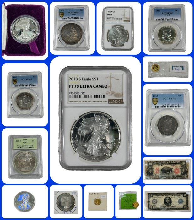 ESTATE COIN AUCTION COLLAGE