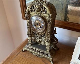 Antique Metal Ornate Clock