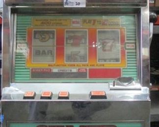 VINTAGE SIGMA GAME SLOT MACHINE 13213 MECHANICAL 3REEL-1M SLOT MACHINE WITH MANUAL, KEYS