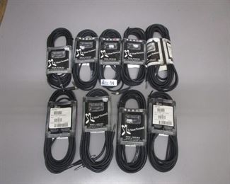 LOT OF 9 MY STAR SOUND PRO SERIES AUDIO GUITAR CABLES NOS
