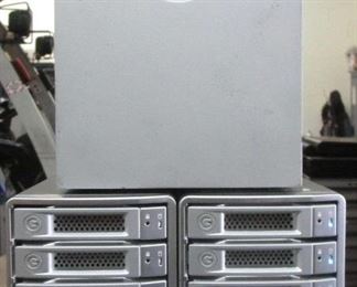 LOT OF 3 DESKTOP DRIVES INCLUDING G TECH G SPEED ES, Q, LACIE 4 BIG QUADRA NO PS