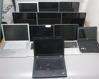 LOT OF 11 LAPTOPS ALL PART AND REPIAR INCLUDING MAC, IBM, TOSHIBA