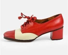 PALIZZIO Vintage Lace Up Two Tone Oxford Leather Heels 