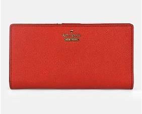 KATE SPADE NEW YORK Crab Red Grand Street Stacy Leather Wallet