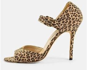 MANOLO BLAHNIK Caldo Leopard Print Heels Size 7