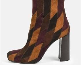 PRADA Limited Edition Suede Patchwork Boots Size 40