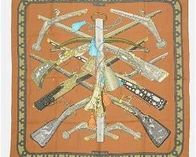 HERMES Vintage Silk Scarf Diane 1972 Henry De Linares