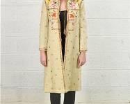 GLORIA SACHS for Garfinckels 1960'S COAT Wool Tweed Silk Embroidery Beadwork Hippie Boho