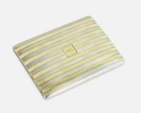 Vintage Tiffany & Company 14k Gold and Sterling Silver Cigarette Case or Calling Card Case 