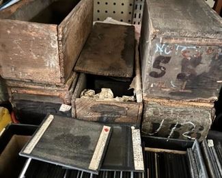 HUNDREDS OF NEGATIVE PLATES AND  OF EARLY MAGIC LANTERN SLIDES .