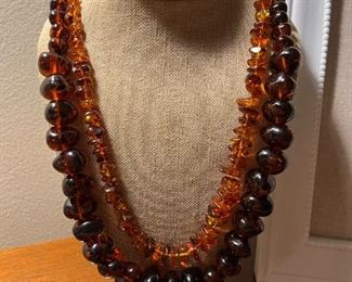 Baltic Cognac and Cherry Amber Necklaces