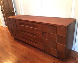 Young Mfg. Brutalist 9 drawer dresser 78"x31"h x 17" w.