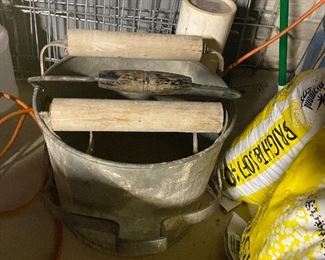 Vintage metal mop bucket