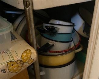 Lots of enamelware