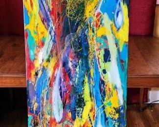 Original art by Picardo                                                    
Abstract Expressional 48”H x 16”W
Mixed media, glaze
Wood board
