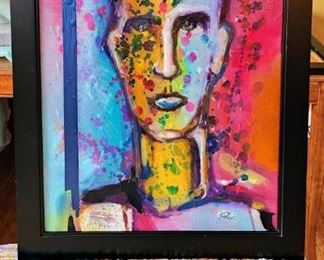 Original art by Picardo                                                                 Male Portrait 20”H x 16”W 
Mixed media, oil and acrylic
Canvas with wood frame
