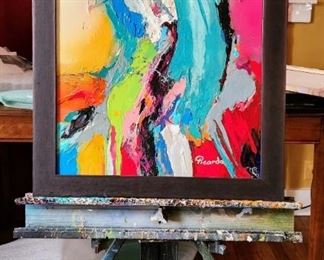 Original art by Picardo                                                      Figurative Abstract 24”H x 20”W 
Mixed media
Canvas, wood frame
