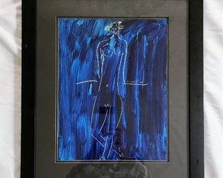 Columbian Artist                                                                      
Abstract Figurine Sketch                                                         
Acrylic water color paper                                                         
14"T x 12"W (16"T X 14" W with frame) 