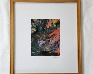 Picardo Original Dark Color Smear                                    
Mixed Media, Acrylic, Water Color Paper                         
14"T x 10"W (unframed) 25"T x 28"W (framed)