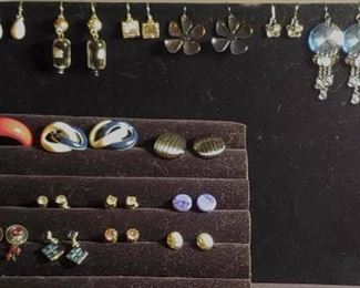 37 Silvertone Earrings  Pierced