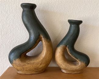 2 Unique Abstract Vases