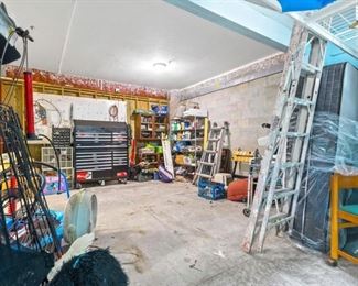 Garage Bottom Level 
Packed with Tools, Fishing Gear, Toys, Chemicals etc