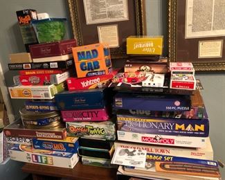 Bottom Level/Garage
Vintage and new board games