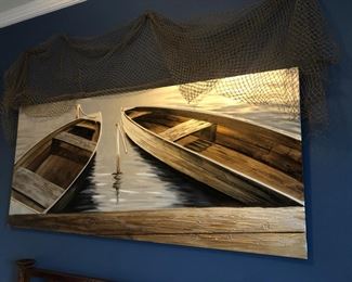 Main Level/Nautical Bedroom 
Painting of boats in water