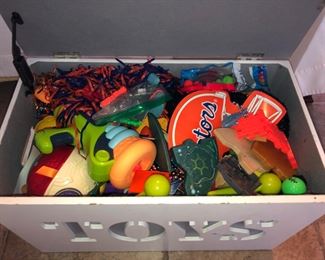 Toy box and toys