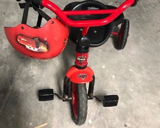 Disney Huffy tricycle and helmet 