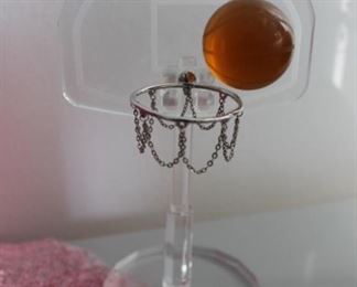 Basketball with Hoop Crystal Sculpture