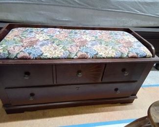 Hope Cedar Chest with floral Padded top