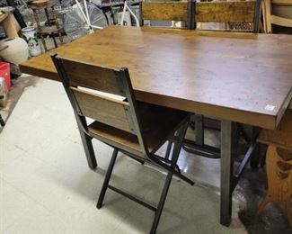 Ashley High Top Table + 3 Chairs. Exceptionally Solid Heavy Metal Based - Like New