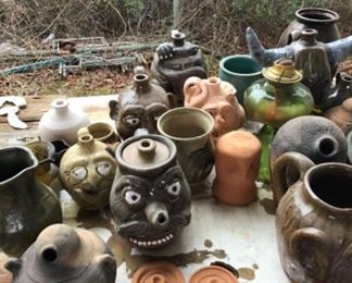 Face jugs and other pottery by misc potters
