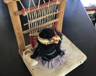 Southwest Indian woman making rug. We have larger one too.
