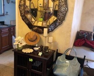 Another unique cabinet, a gorgeous mirror and a marvellous Brahmin leather handbag (just one of MANY!)