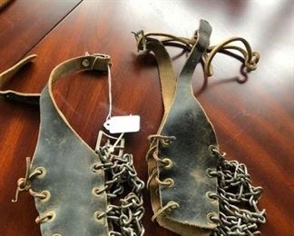 Antique pair of rare snow-shoe chains