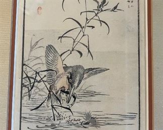 Set of 5 Japanese Bird Woodblock Prints 