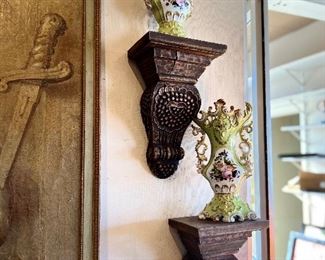 Old Paris Vases Architectural Wall Corbel Shelves