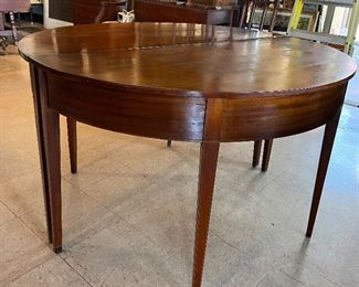 Demilune ends convert to gorgeous round table! 